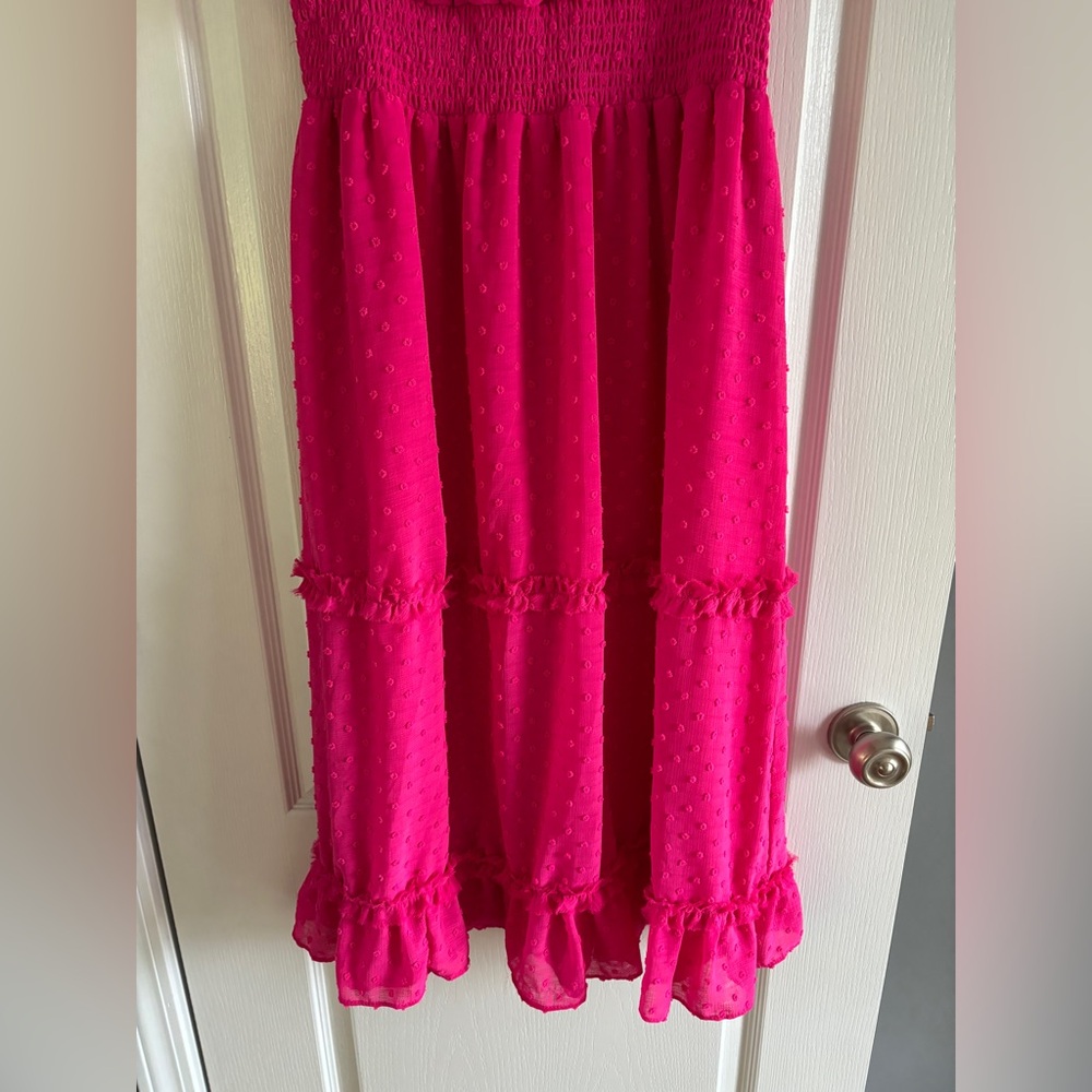 CeCe Pink Ruffled Dress sz large - Picture 3 of 5